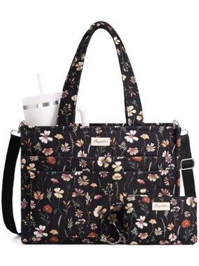 Corduroy Tote Bag 15 Pockets Laptop Teacher Nurse Work Bag